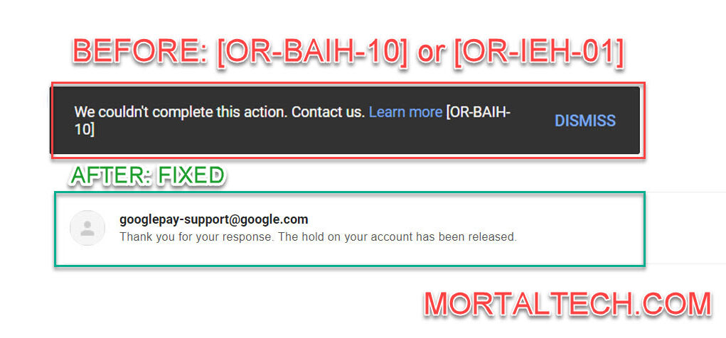 How to Fix [OR-BAIH-10] or [OR-IEH-01] in Google AdSense MORTALTECH