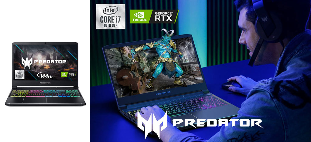 Acer Predator Helios 300 Gaming Laptop, Intel i7-10750H, NVIDIA GeForce RTX 2060 6GB, 15.6" Full HD 144Hz 3ms IPS Display, 16GB Dual-Channel DDR4, 512GB NVMe SSD, Wi-Fi 6, RGB Keyboard, PH315-53-72XD